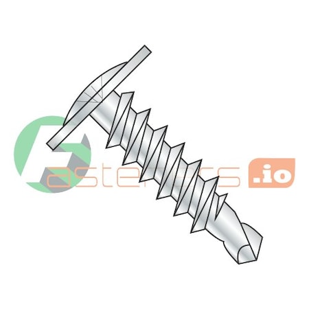 Newport Fasteners Self-Drilling Screw, #14 x 1-1/4 in, Zinc Plated Steel Truss Head Phillips Drive, 1000 PK 768123